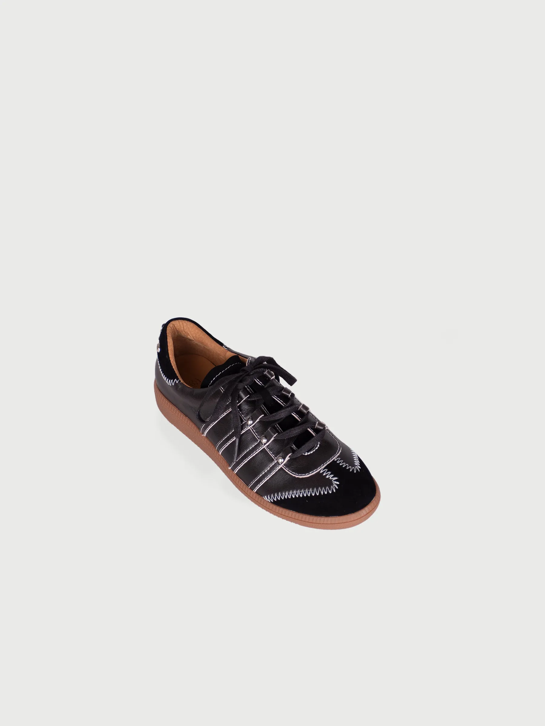 ✺ SYZYGY x LEATHER LAB ✺ Overlock Seam Stud-Embellished Sneakers