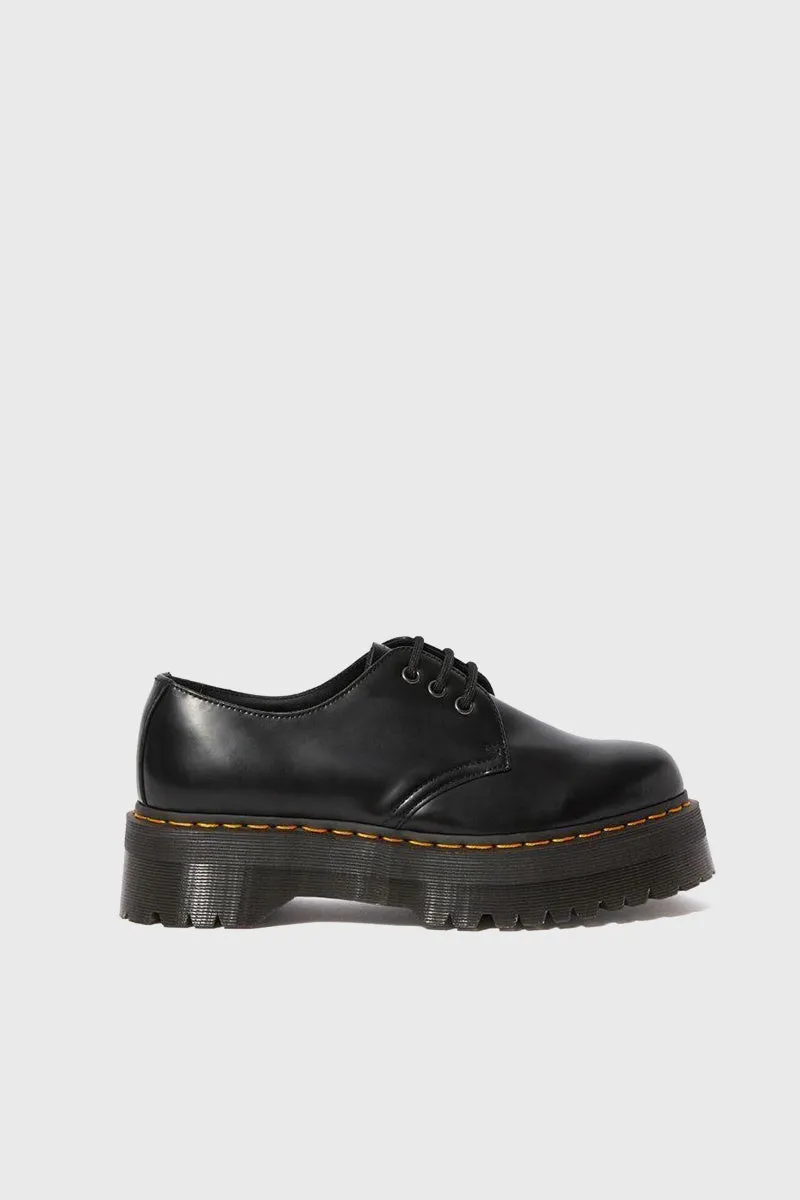 1461 Quad 3 Eye Shoe - Black Polished Smooth