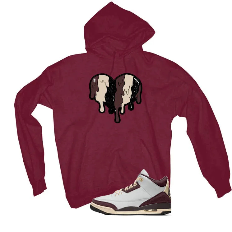 A Ma Maniere x Air Jordan 3 Burgundy Crush Maroon T-Shirt (Heart)| illcurrency