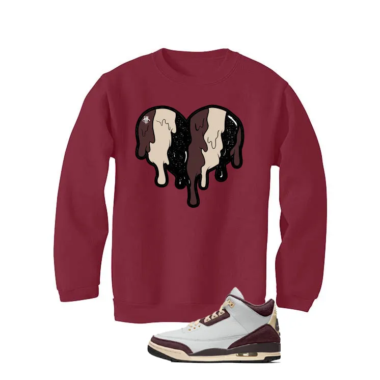 A Ma Maniere x Air Jordan 3 Burgundy Crush Maroon T-Shirt (Heart)| illcurrency