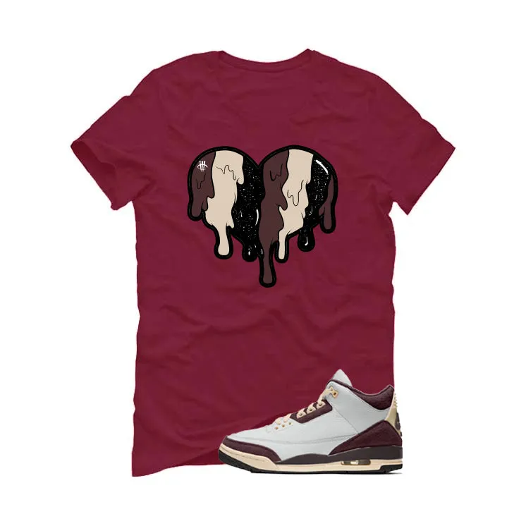 A Ma Maniere x Air Jordan 3 Burgundy Crush Maroon T-Shirt (Heart)| illcurrency