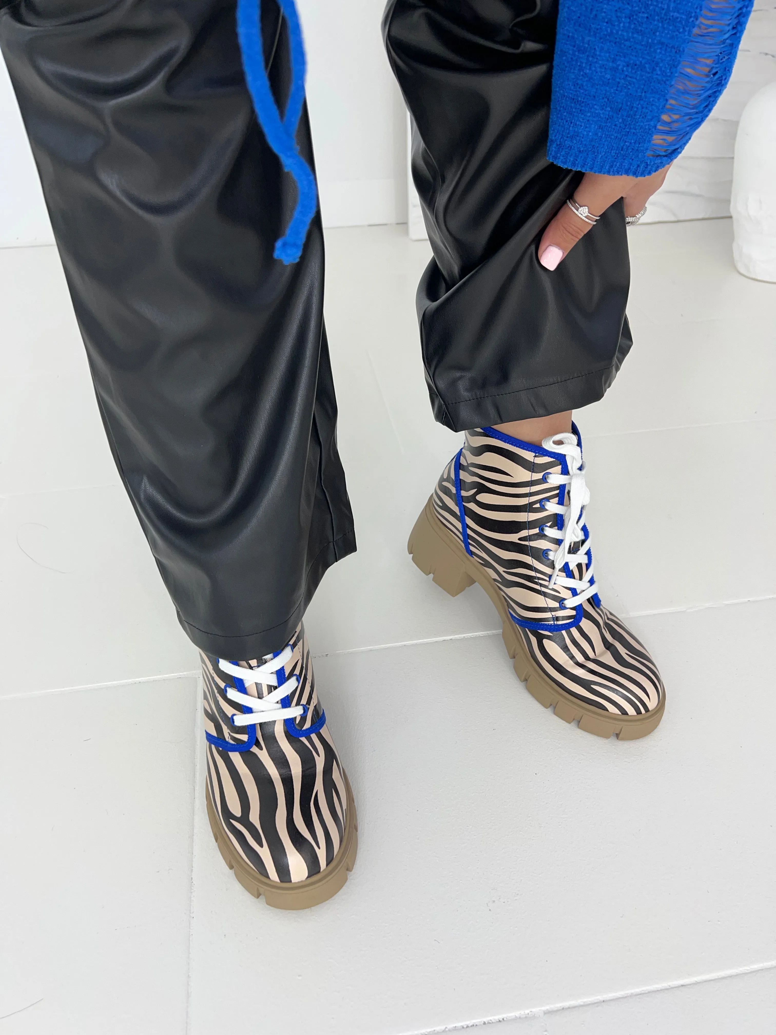 Adassa Zebra Ankle Boots