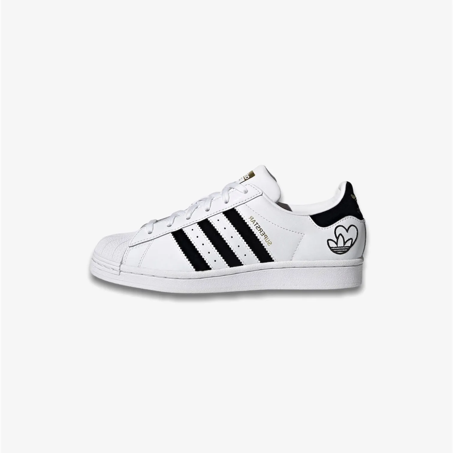 Adidas Womens Superstar White Black Gold Metallic FY4755