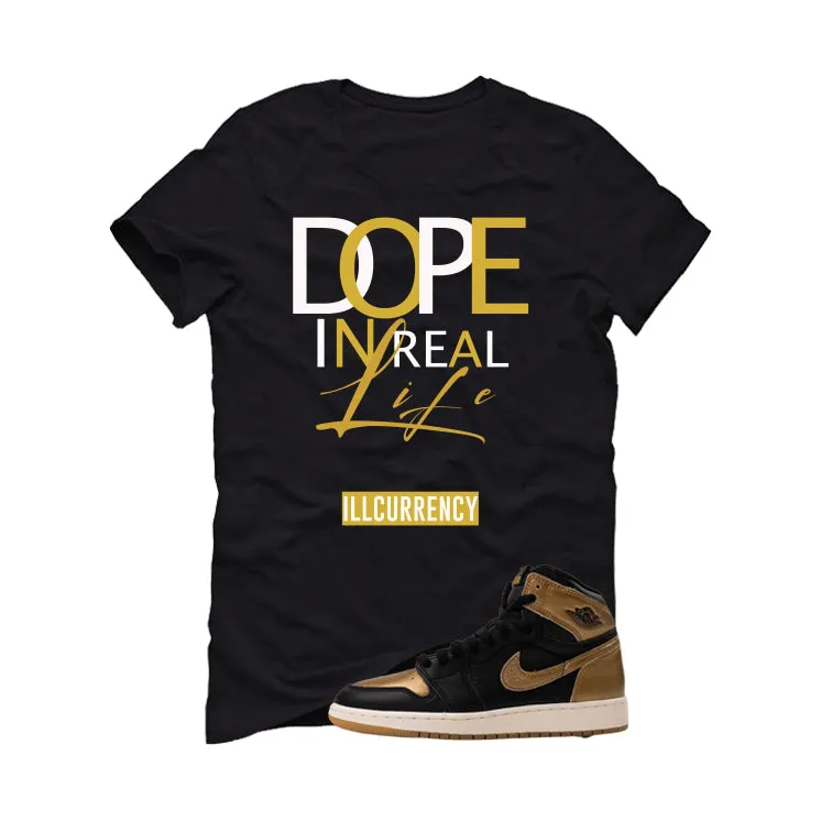 Air Jordan 1 High OG Metallic Gold Black T-Shirt (DOPE)| illcurrency