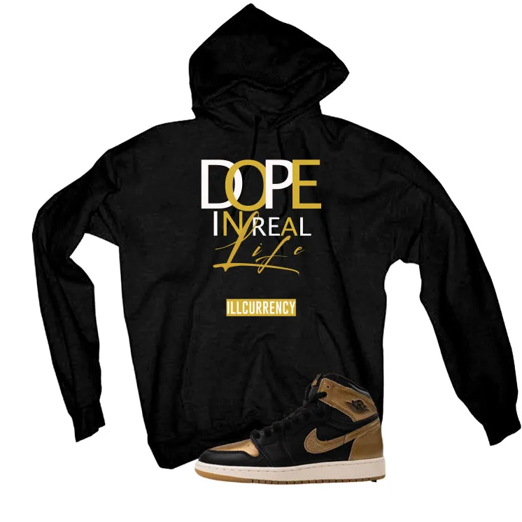 Air Jordan 1 High OG Metallic Gold Black T-Shirt (DOPE)| illcurrency