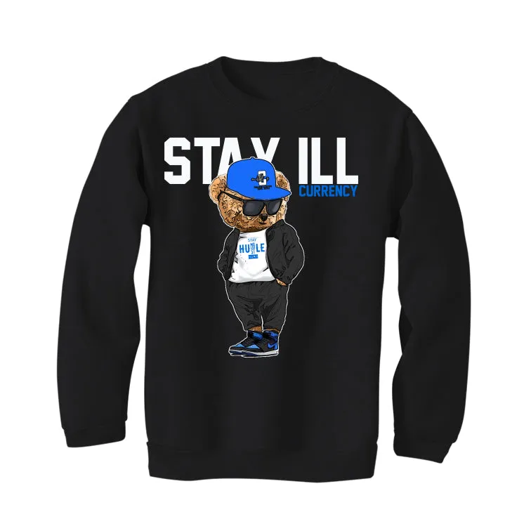 Air Jordan 1 Royal Reimagined | Illcurrency Black T-Shirt (Stay ill Bear)