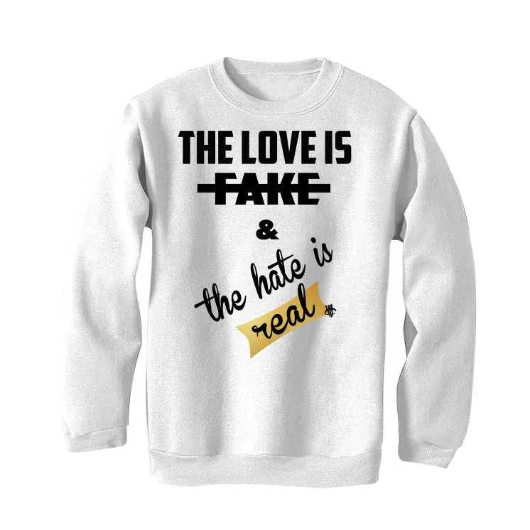 Air Jordan 11 Gratitude | ILLCURRENCY White T-Shirt (Love is Fake)