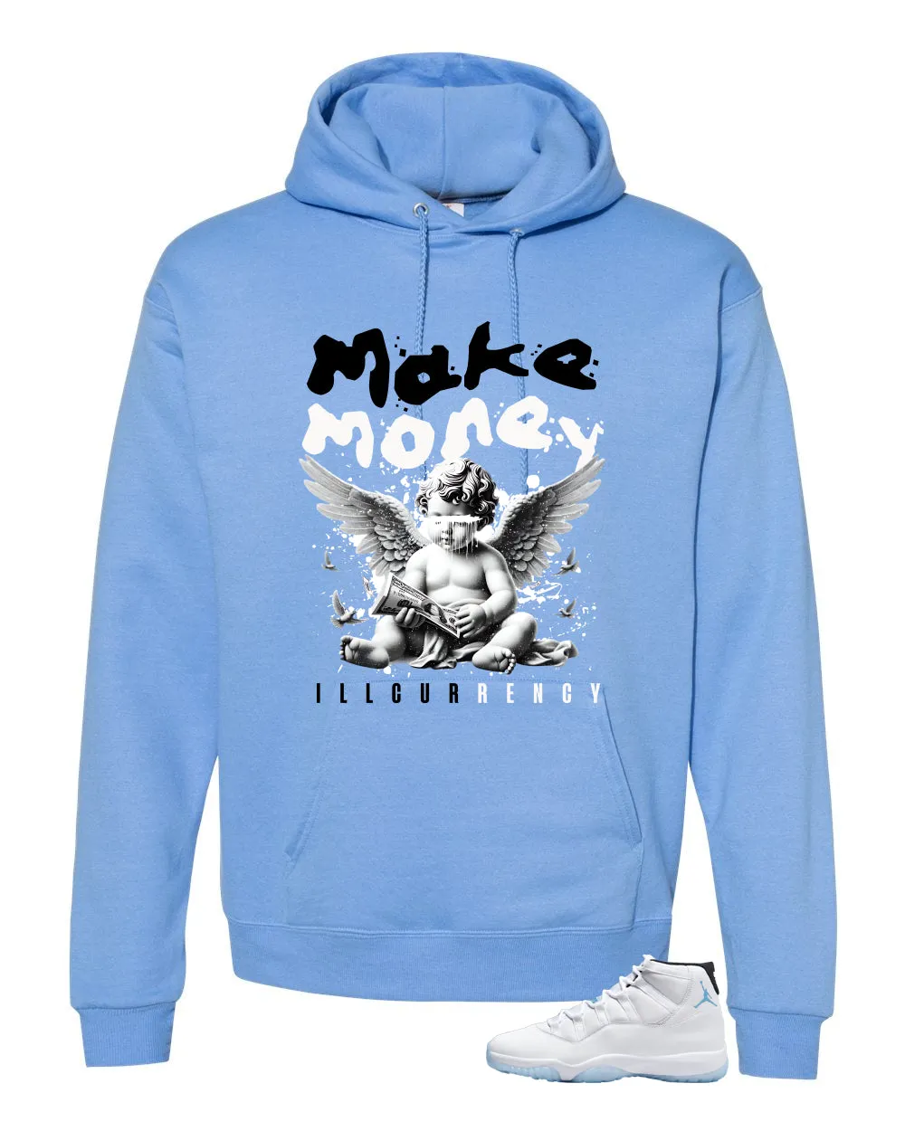 Air Jordan 11 Legend Blue Carolina Blue T-Shirt (Make Money)| illcurrency