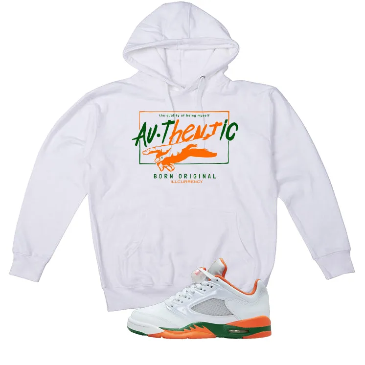 Air Jordan 5 GS Miami Hurricanes White T-Shirt (Authentic)| illcurrency