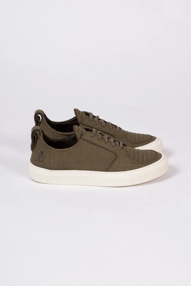 Argan Low Sneaker | Olive Vegan Suede