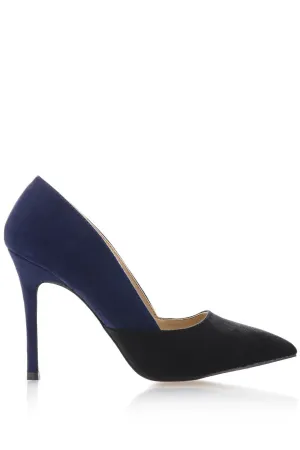 AUBREY Navy Black Suede Pumps