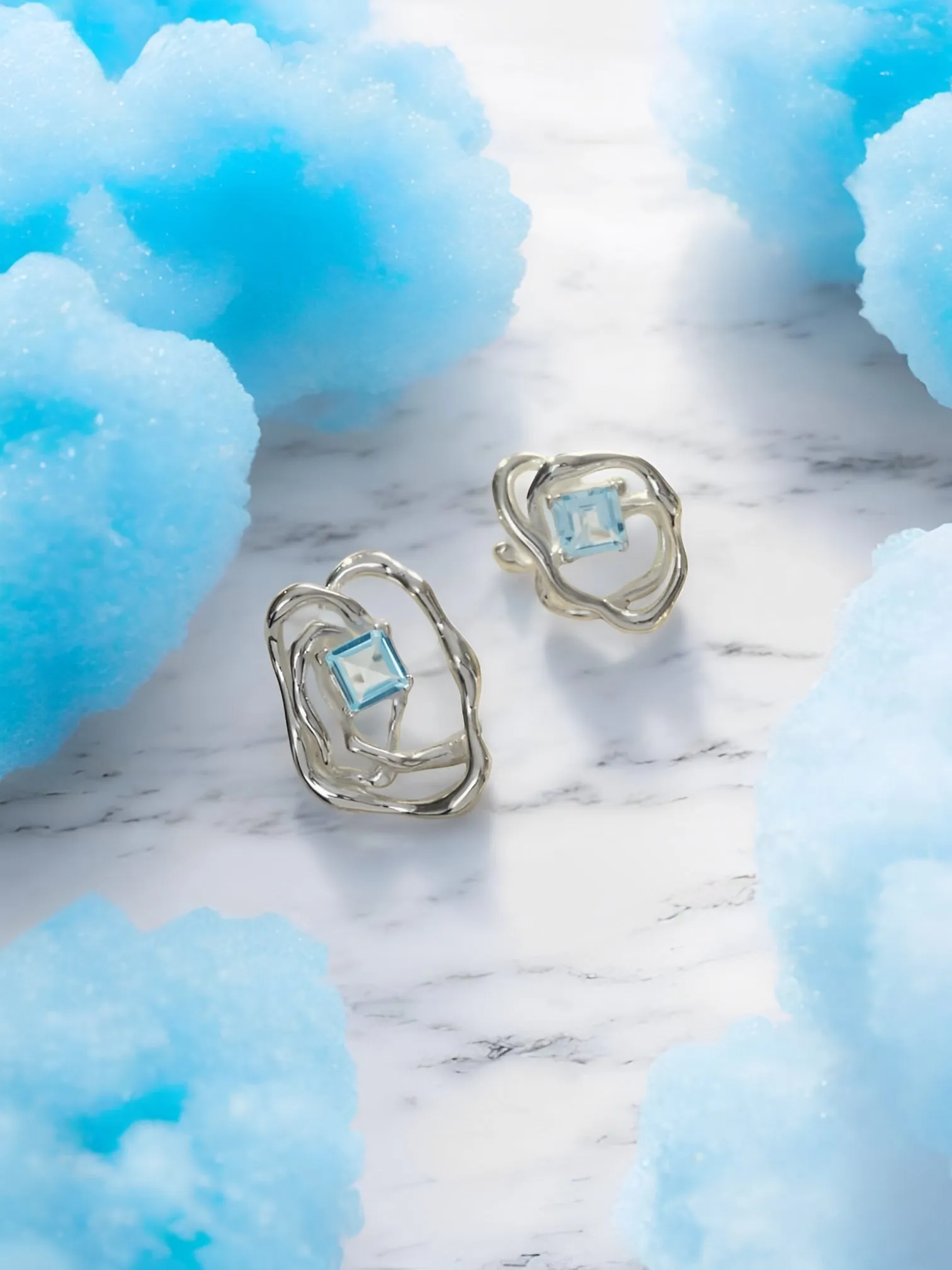 Azzurra - Blue Topaz Statement Earrings