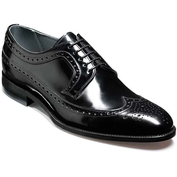 BARKER Woodbridge Shoes - Mens Brogues - Black Polish