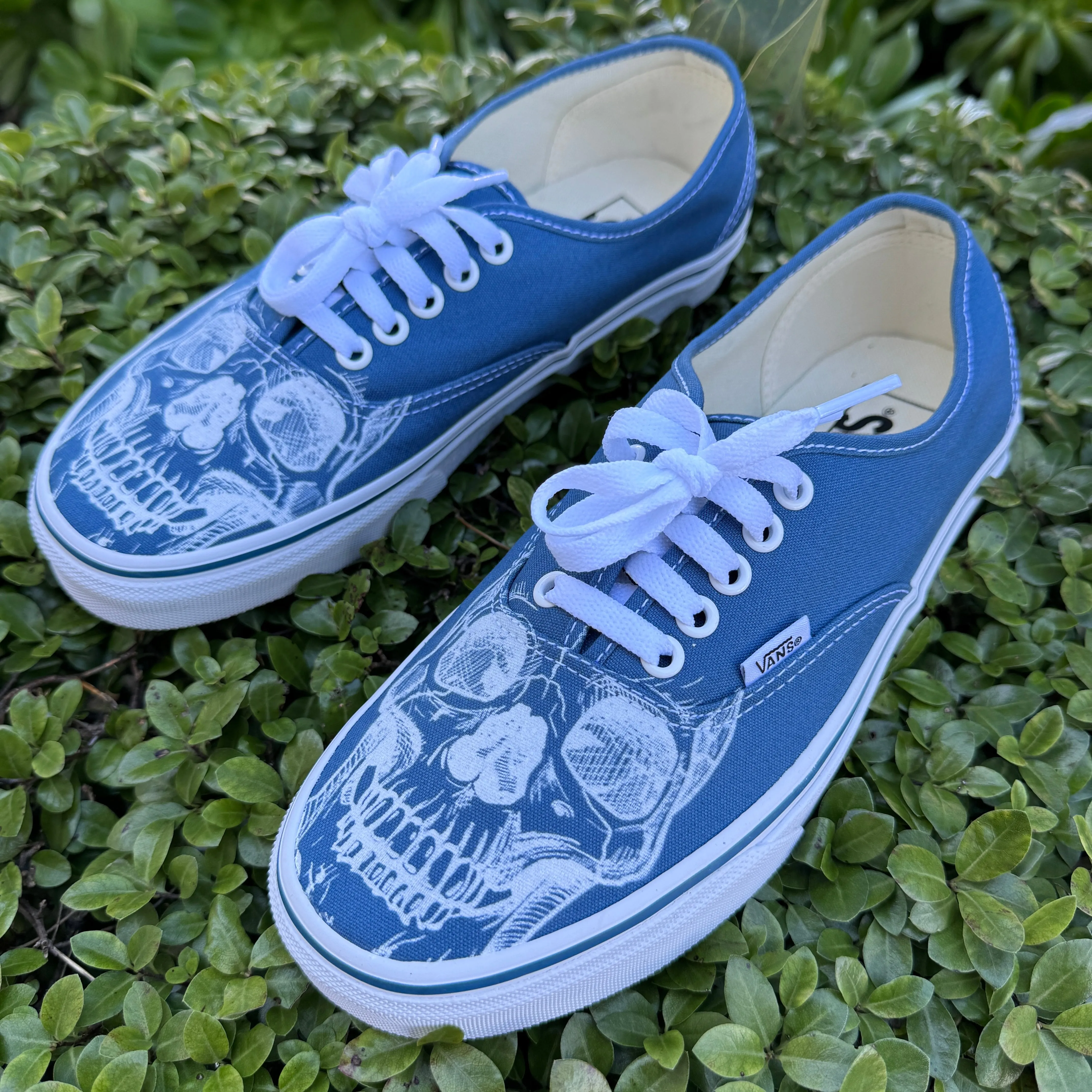 Big Skull Head Navy Authentic Vans Shoes