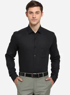 Black Dobby Slim Fit Formal Shirt | JadeBlue