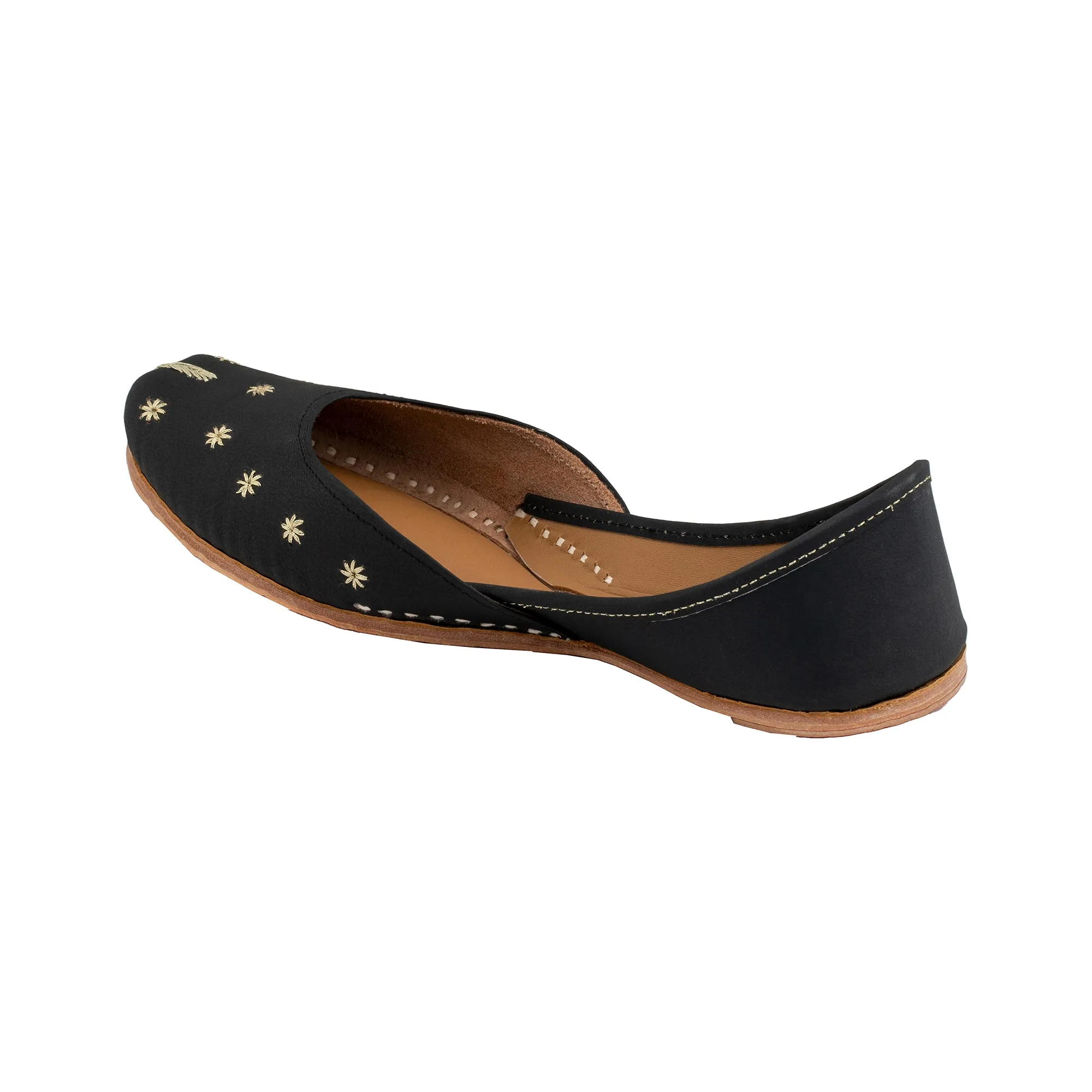 Black Ebony Women's Kolhapuri Leather Jutti