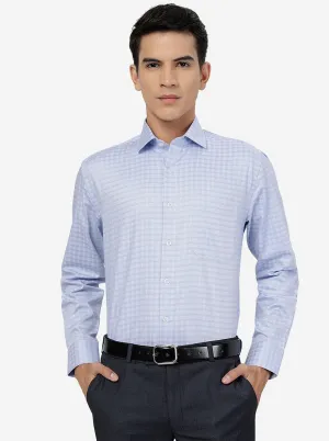 Blue Checked Slim Fit Formal Shirt | JadeBlue