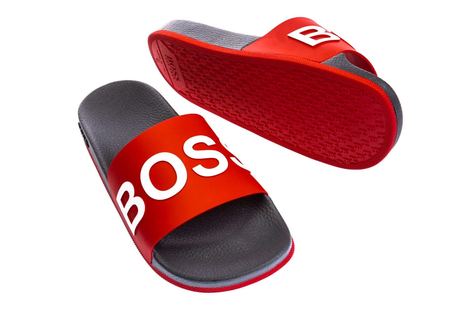 BOSS Bay_Slid_rblg2 Slide in Red & Navy