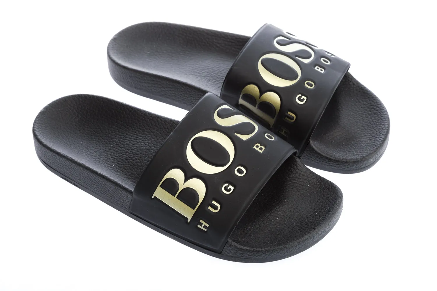 BOSS Solar Slid Logo Slides in Black & Gold