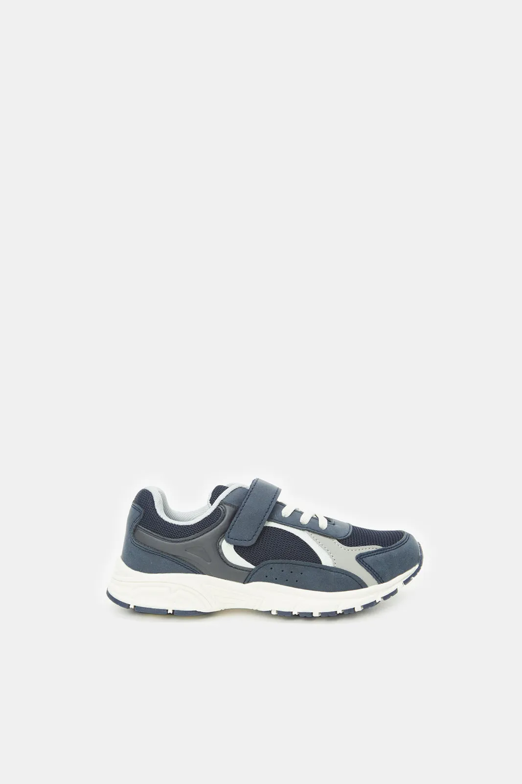 Boys Navy Colour Block Trainer