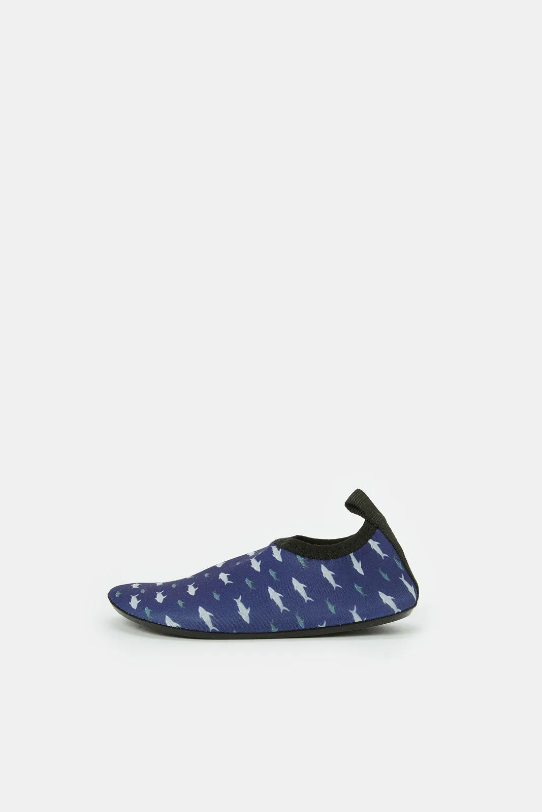 Boys Navy Printed Shoes