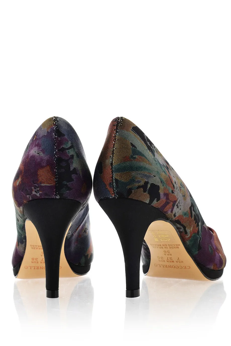 CECCONELLO MEI Floral Mid-Heel Peep Toe