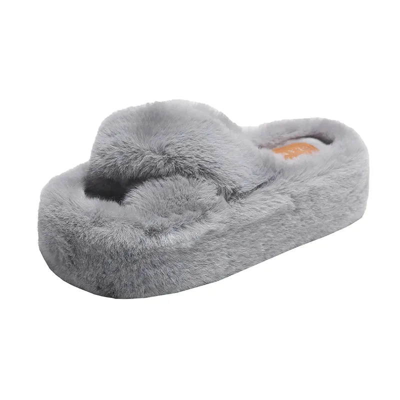 Chunky Fuzzy Sandal Slippers