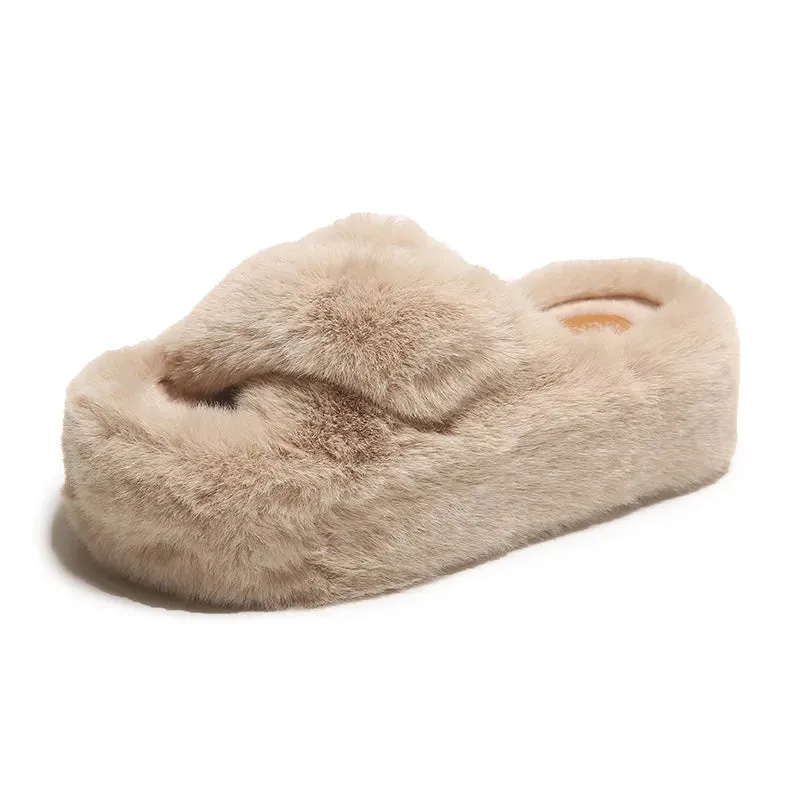 Chunky Fuzzy Sandal Slippers