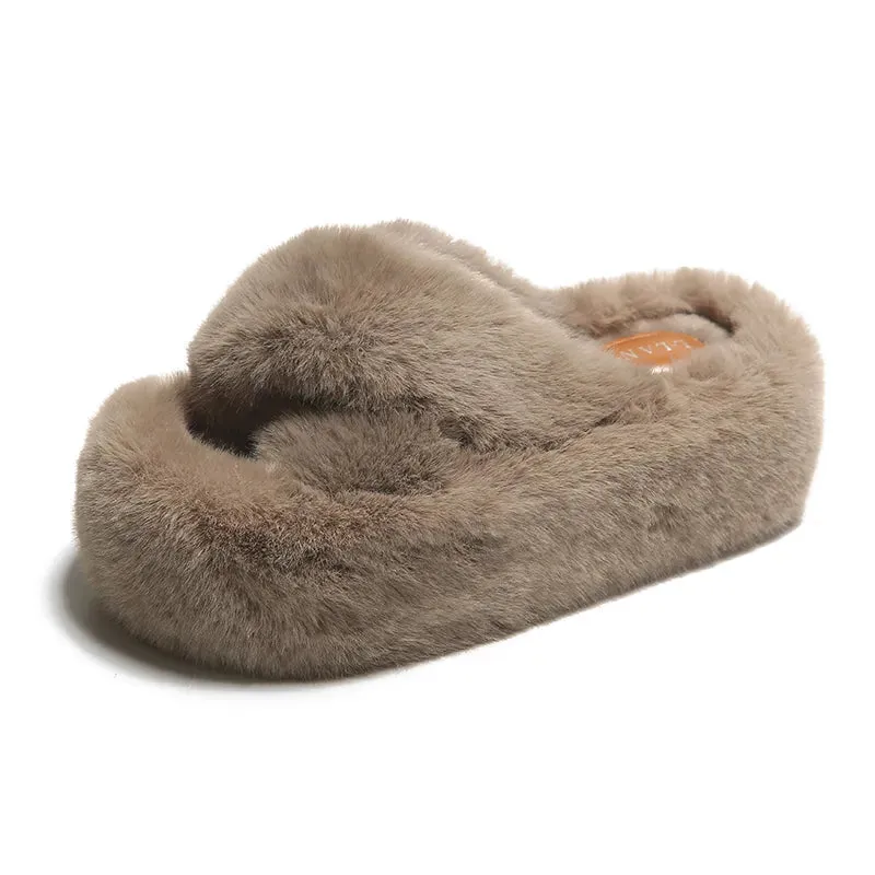 Chunky Fuzzy Sandal Slippers