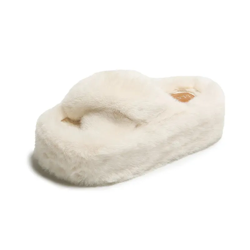 Chunky Fuzzy Sandal Slippers