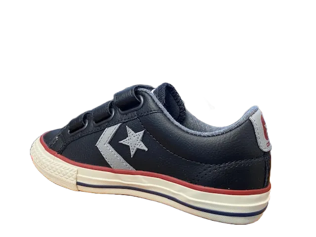 Converse scarpa da bambino in pelle con strappo Star Player 658155C nero