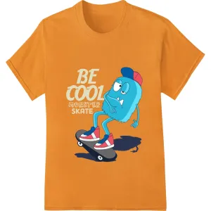 Cool Monster Skateboarder 'Be Cool' Kids Heat Transfer