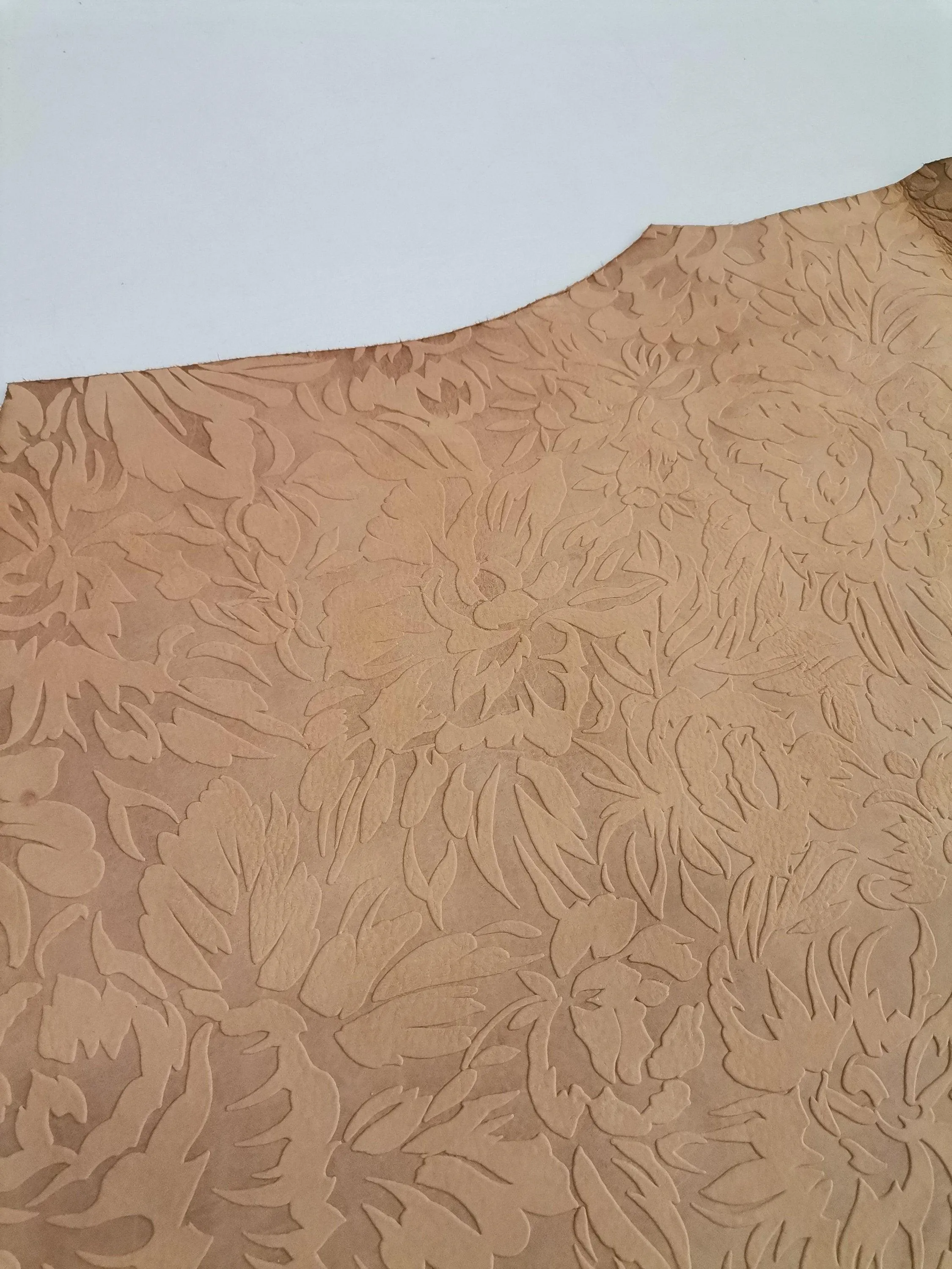 Cow floral printed leather, Genuine cowhide skin for Crafting, Leather Working and DIY thickness 1,1mm (3 oz)