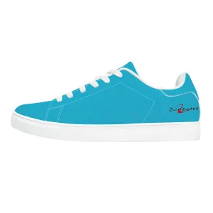 D27 Low-Top Synthetic Leather Sneakers - Light Blue