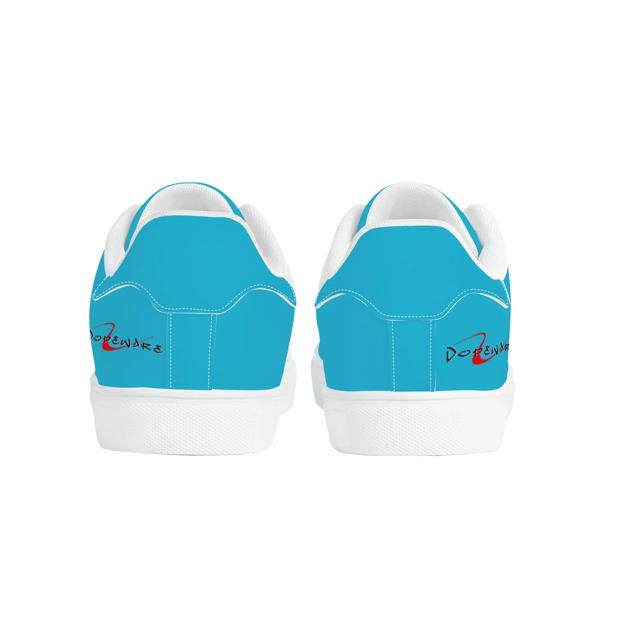 D27 Low-Top Synthetic Leather Sneakers - Light Blue