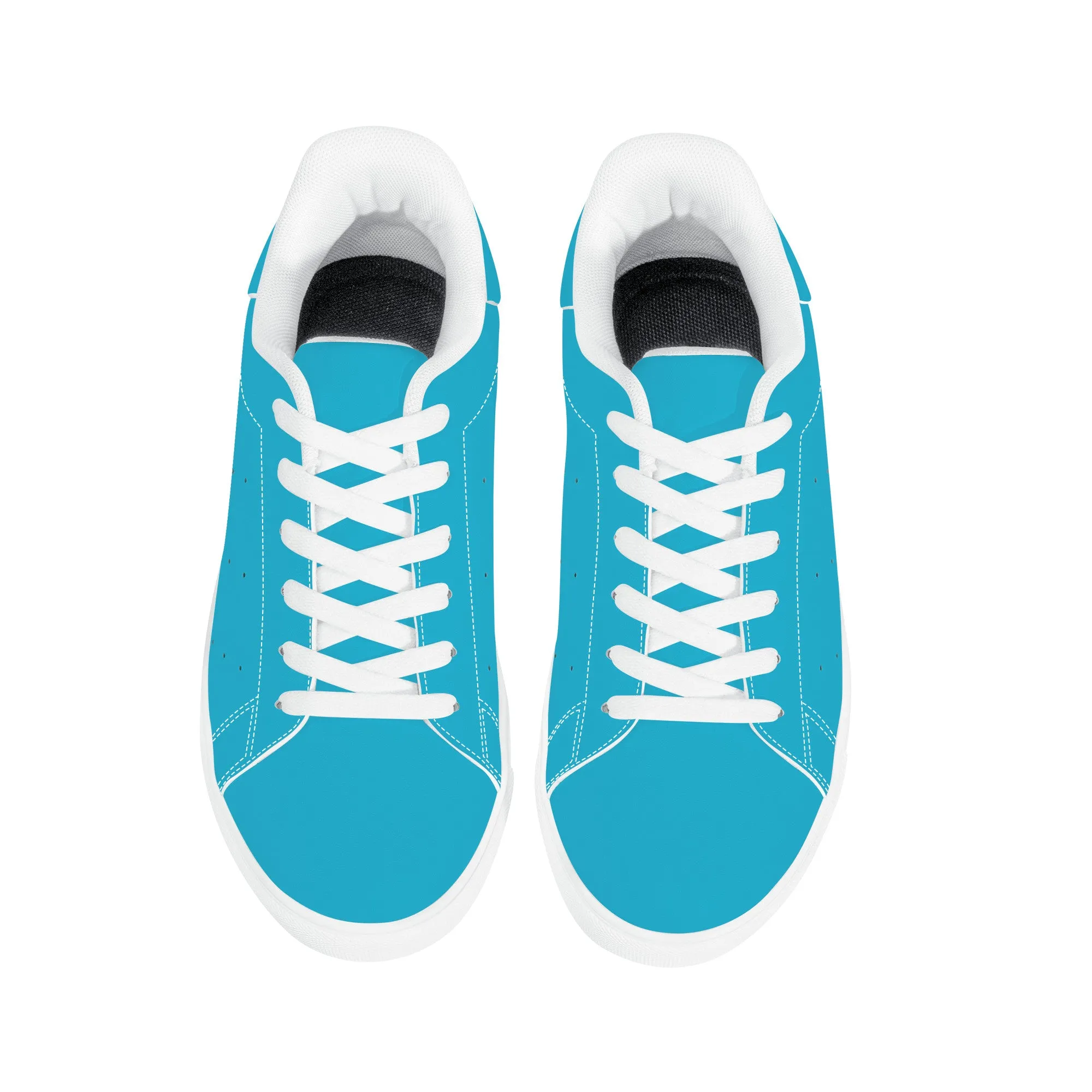 D27 Low-Top Synthetic Leather Sneakers - Light Blue