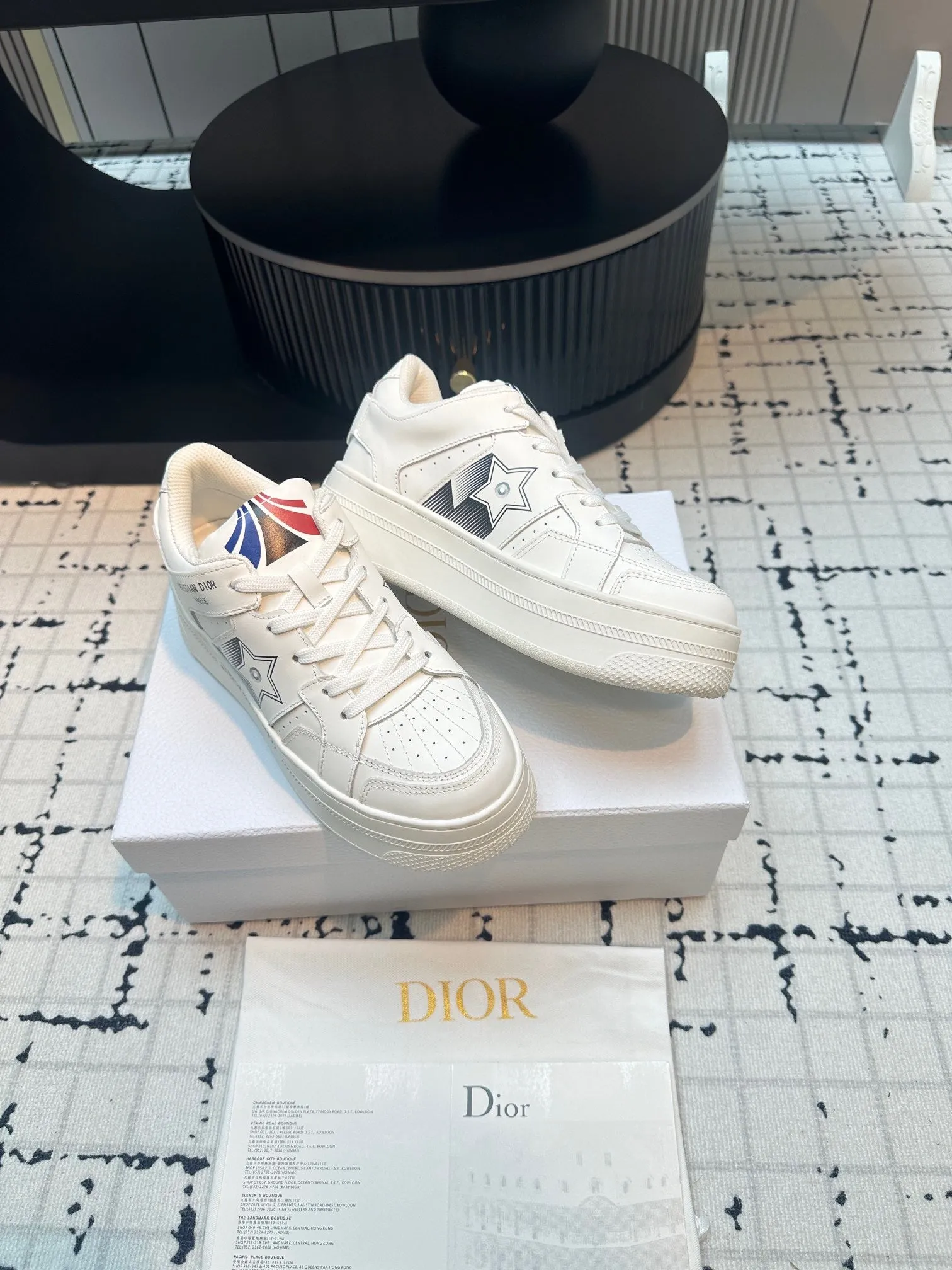 DOR Star Platform Sneaker White Calfskin and Suede-164