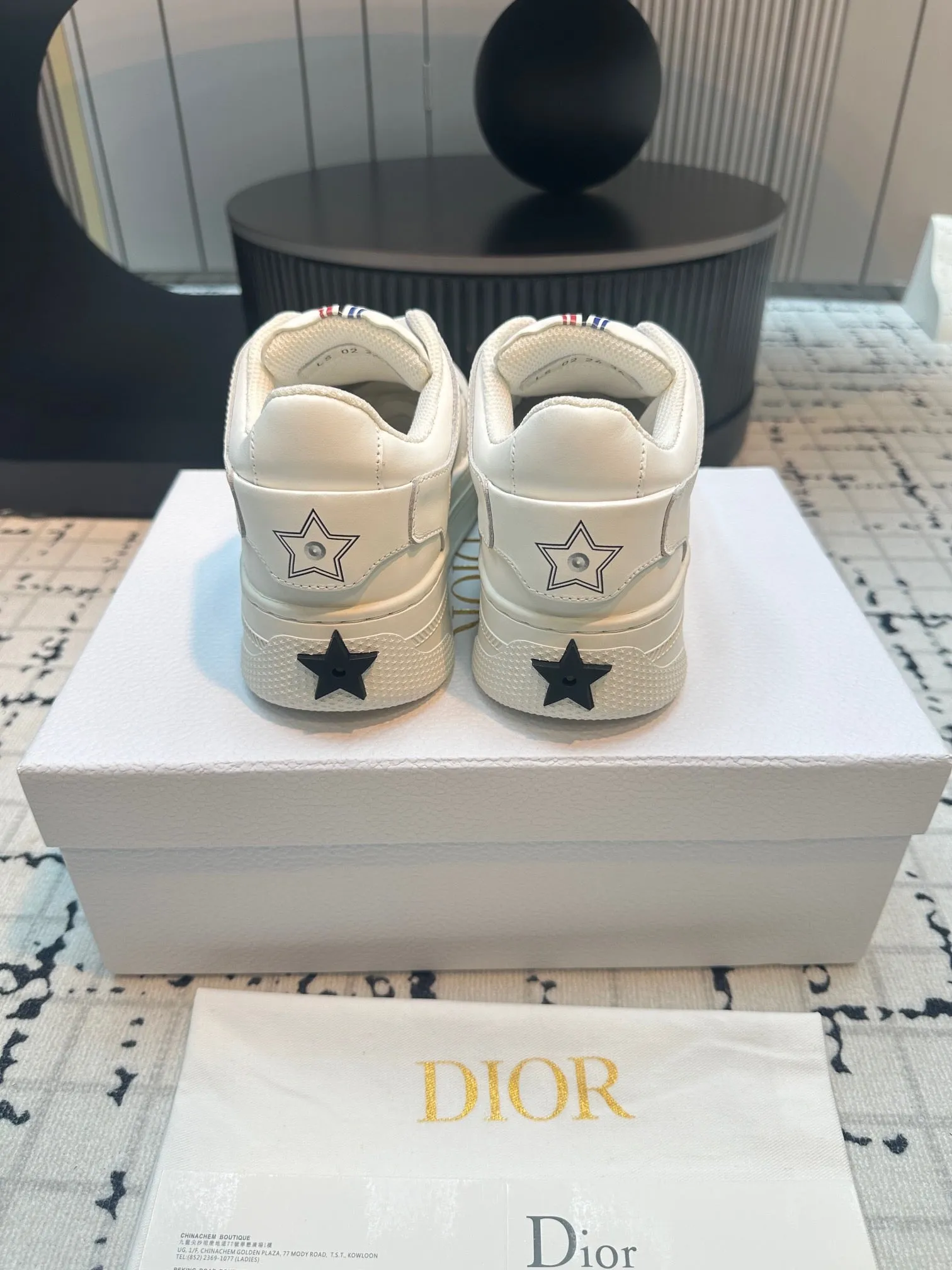 DOR Star Platform Sneaker White Calfskin and Suede-164