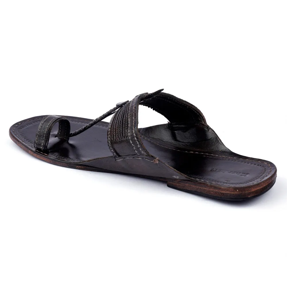 Elegant Brown Handstitched Leather Kolhapuri Men Slipper