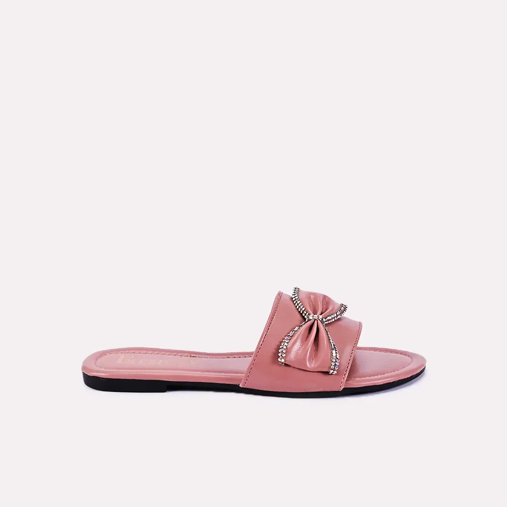 Ellie Peach Flat Slippers 0412443