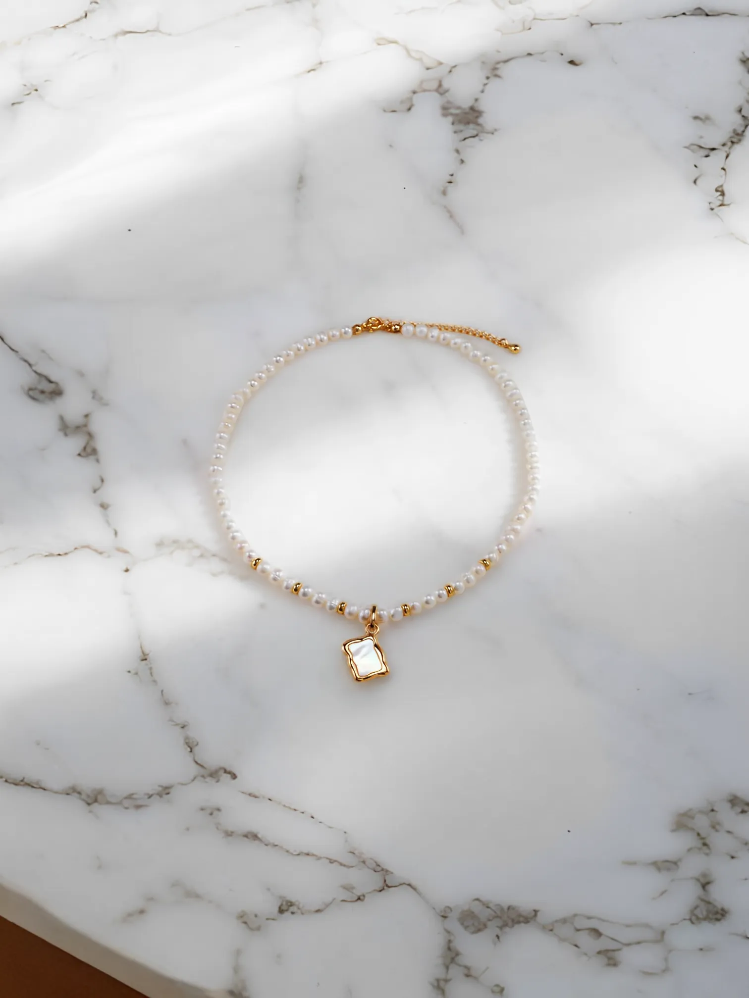 Emanuela - White Shell Double Sided Pendant Necklace