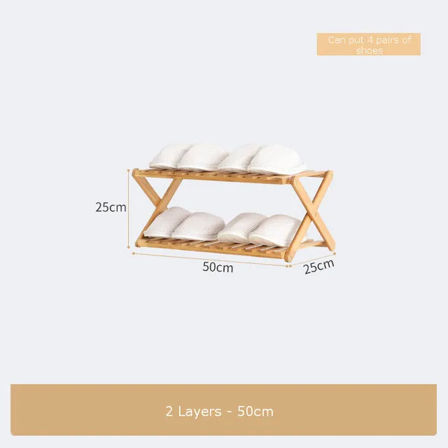 Foldable Shoe Rack 3/4/5/6 Layers Bamboo Shoe Cabinets Shelf Home Organizer Holder Shoes Storage Rack for Dormitory Doorway