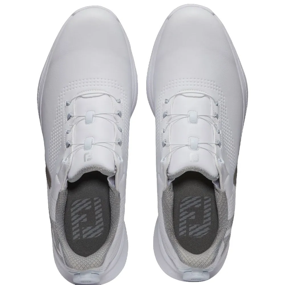 FootJoy Fuel BOA Spikeless Waterproof Shoes - White/Grey