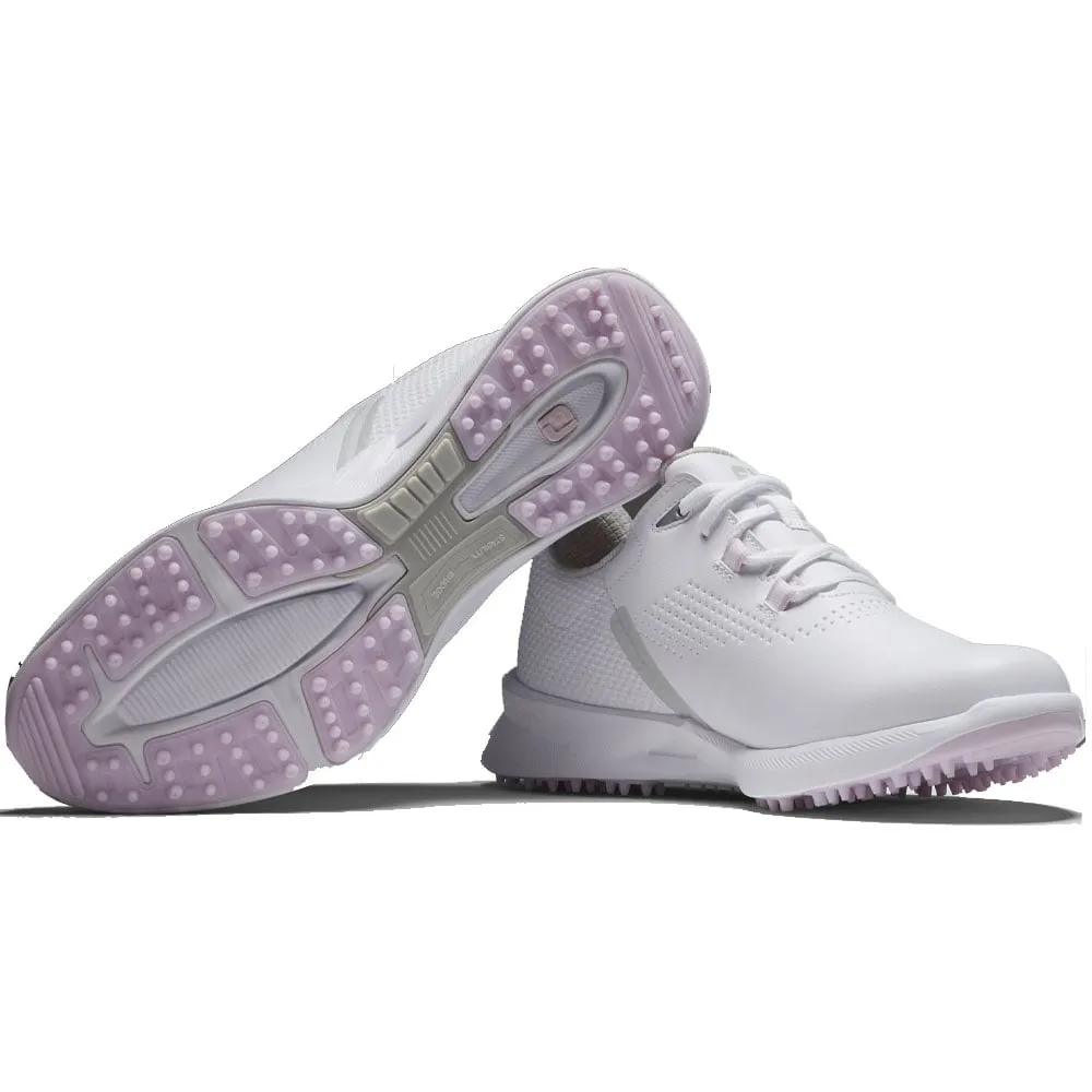 FootJoy Ladies FUEL Spikeless Shoes - White/White/Pink