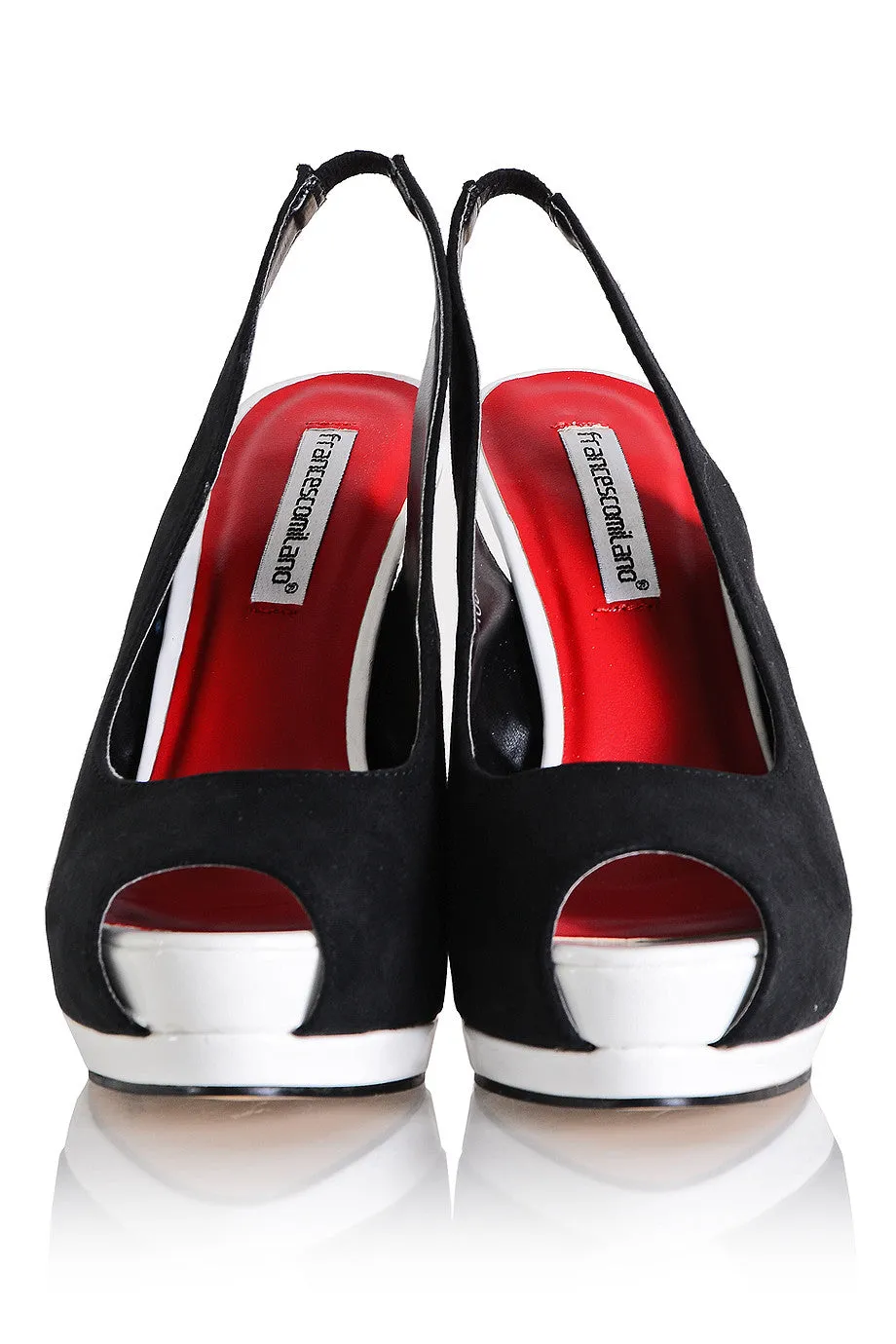 FRANCESCO MILANO JENNY Black White Peep Toe