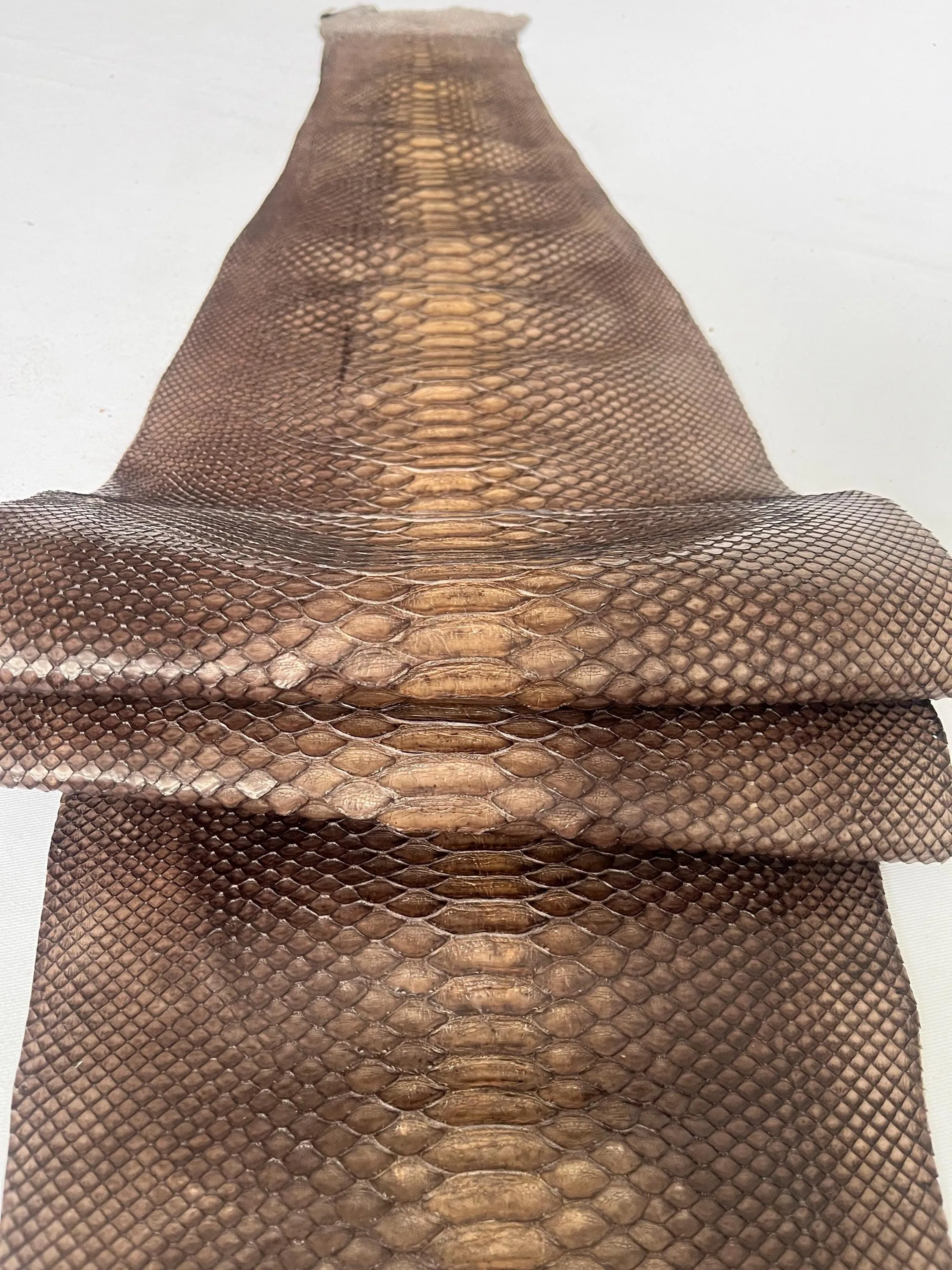 Genuine snake leather, real snakeskin hide, long and wide exotic leather for crafts of thick 0,7mm(2 oz)