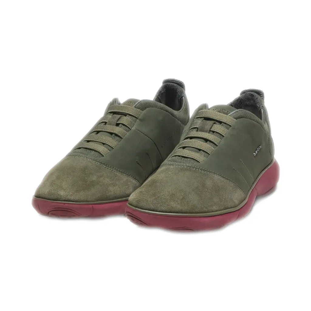 Geox Nebula Low-Top Sneakers Suede Green Colour For Women