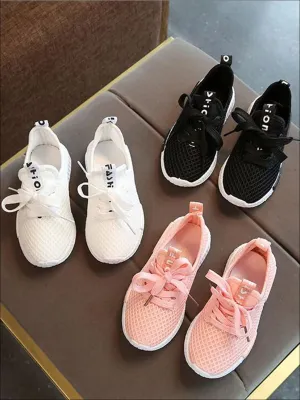 Girls Mesh Lace Up Non-Slip Sneakers By Liv and Mia