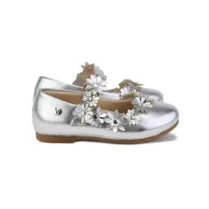 GIRLS SILVER PATENT FORMAL SHOES