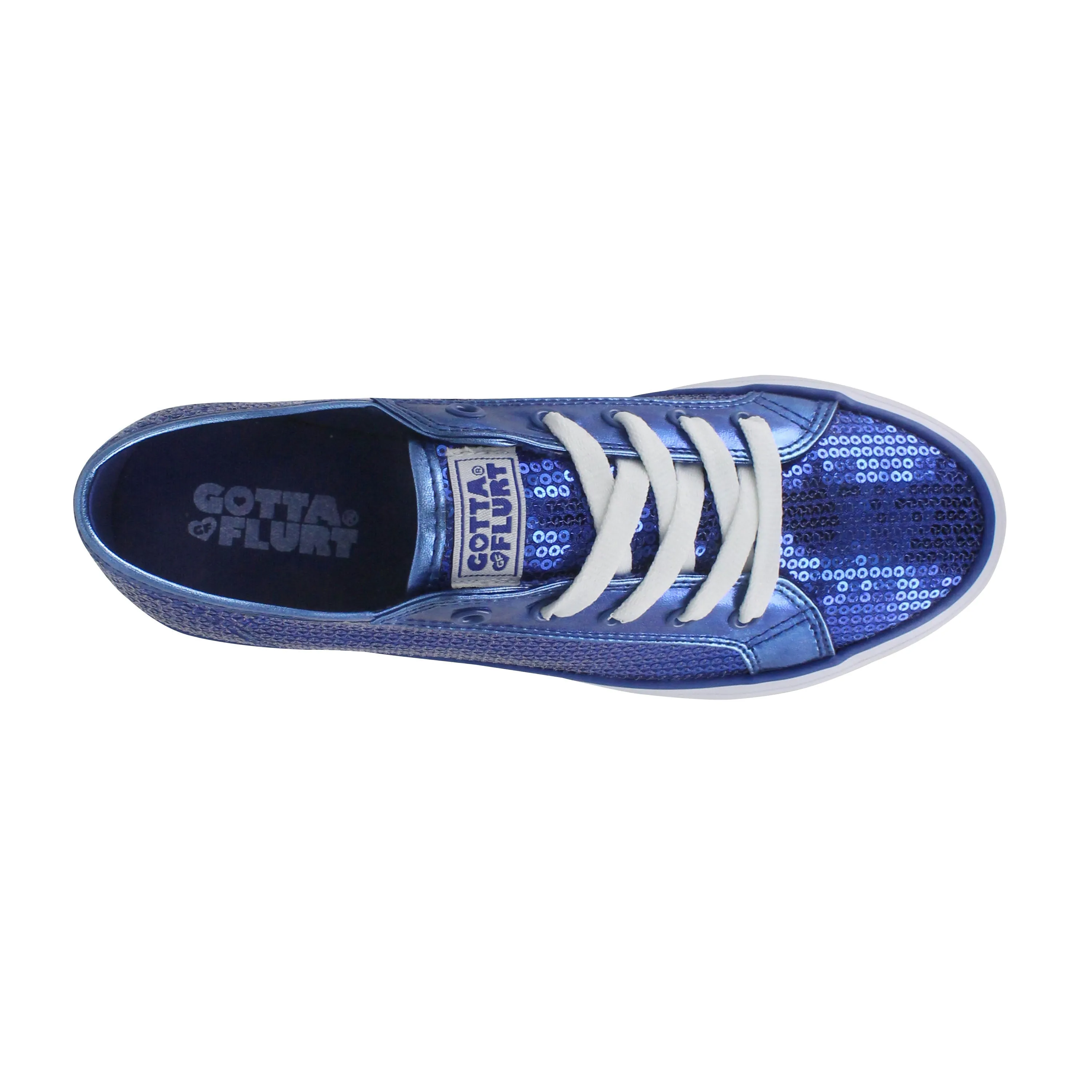 Gotta Flurt Women's Disco II Blue Sequin Low Top Dance Sneaker